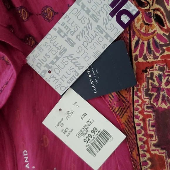 ๐ 4/$20 NEW Lucky Brand Bohemian Top - Picture 6 of 6